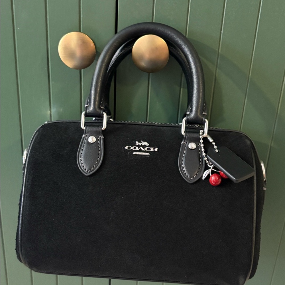 COACH Mini Rowan in Black Suede